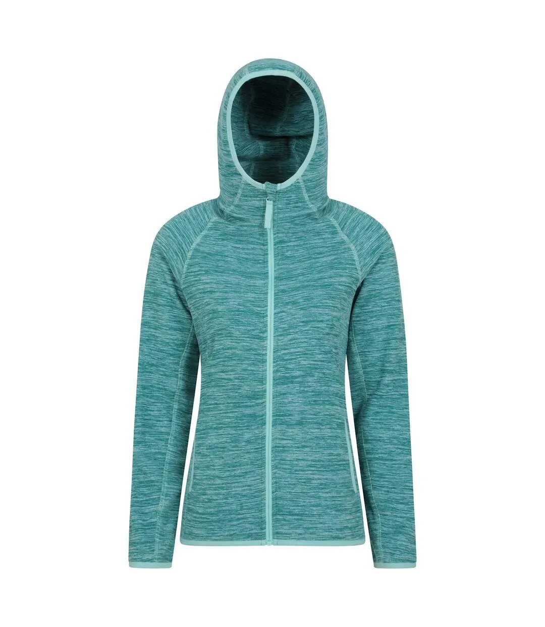 Womens/ladies lleyn ii melange full zip hoodie teal Mountain Warehouse