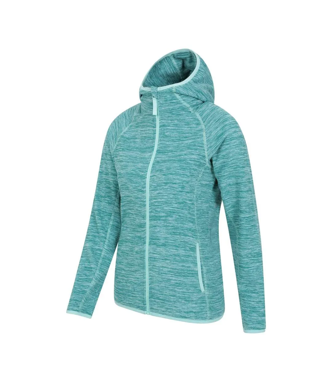 Womens/ladies lleyn ii melange full zip hoodie teal Mountain Warehouse