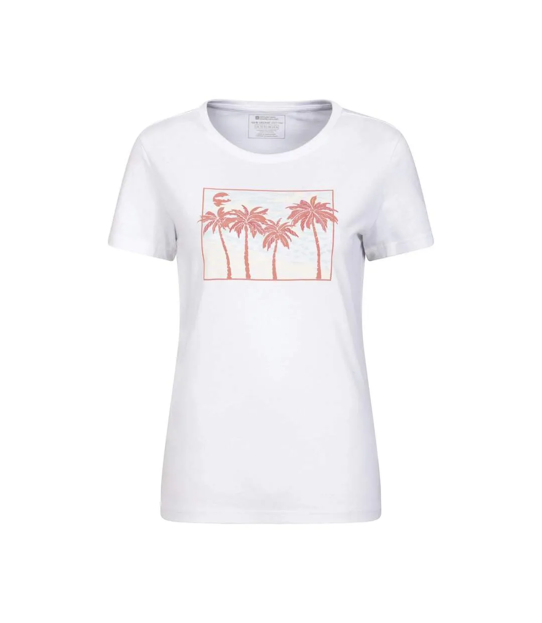 Womens/ladies postcard palm organic t-shirt white Mountain Warehouse