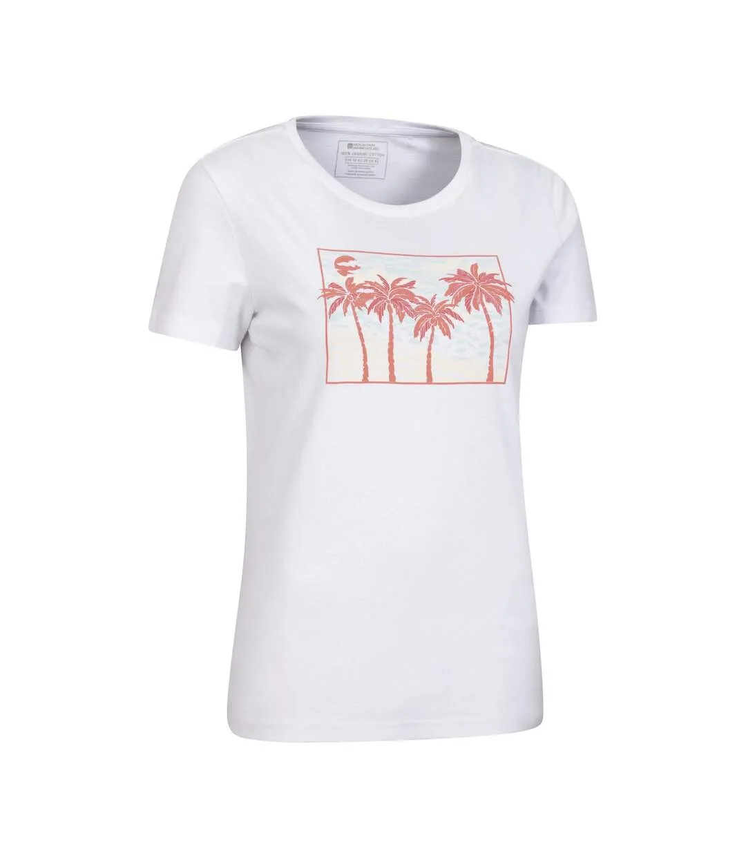 Womens/ladies postcard palm organic t-shirt white Mountain Warehouse