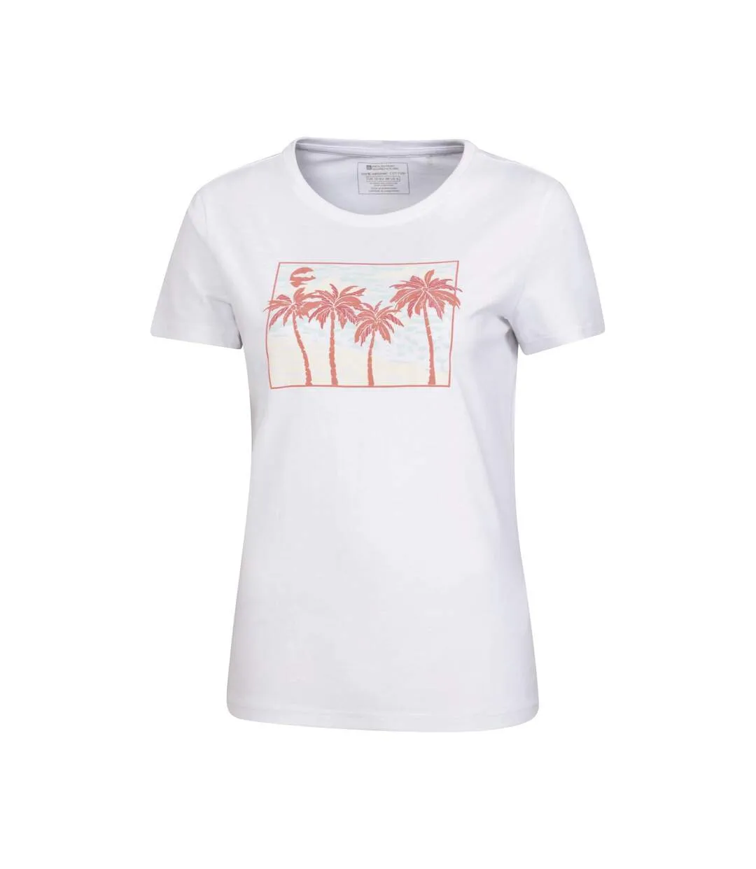 Womens/ladies postcard palm organic t-shirt white Mountain Warehouse