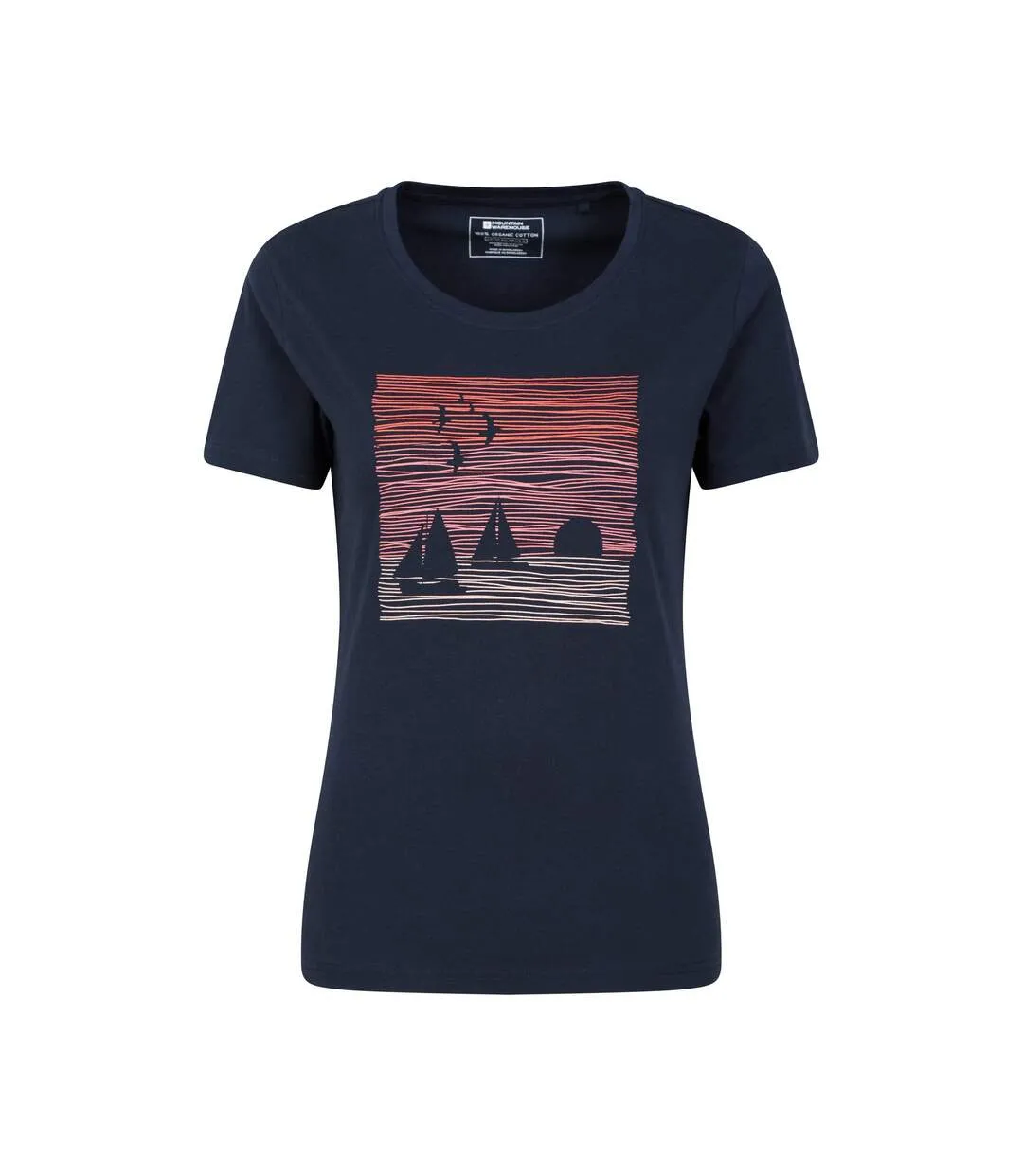 Womens/ladies sailing scene t-shirt indigo Mountain Warehouse