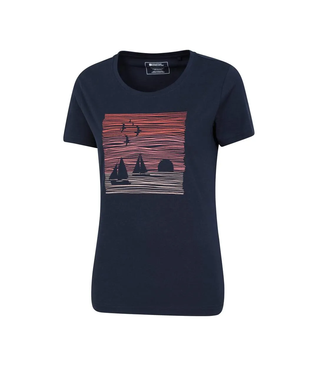 Womens/ladies sailing scene t-shirt indigo Mountain Warehouse