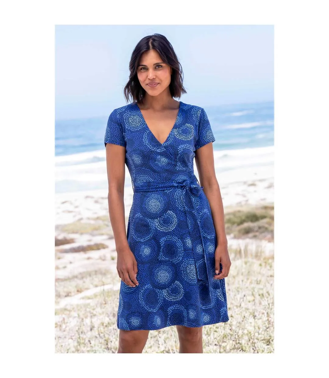 Womens/ladies santorini daisy jersey uv protection dress indigo Mountain Warehouse