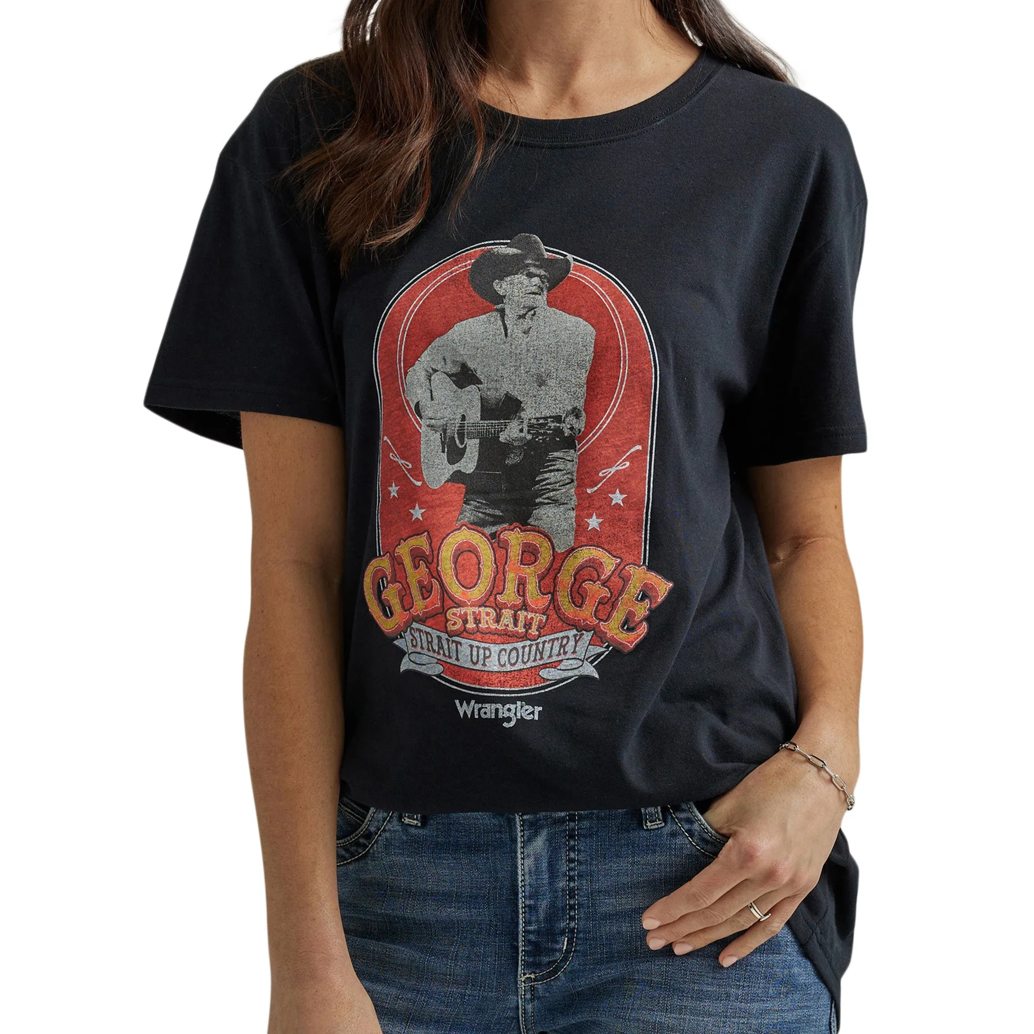 Wrangler Women's Black George Strait Tee